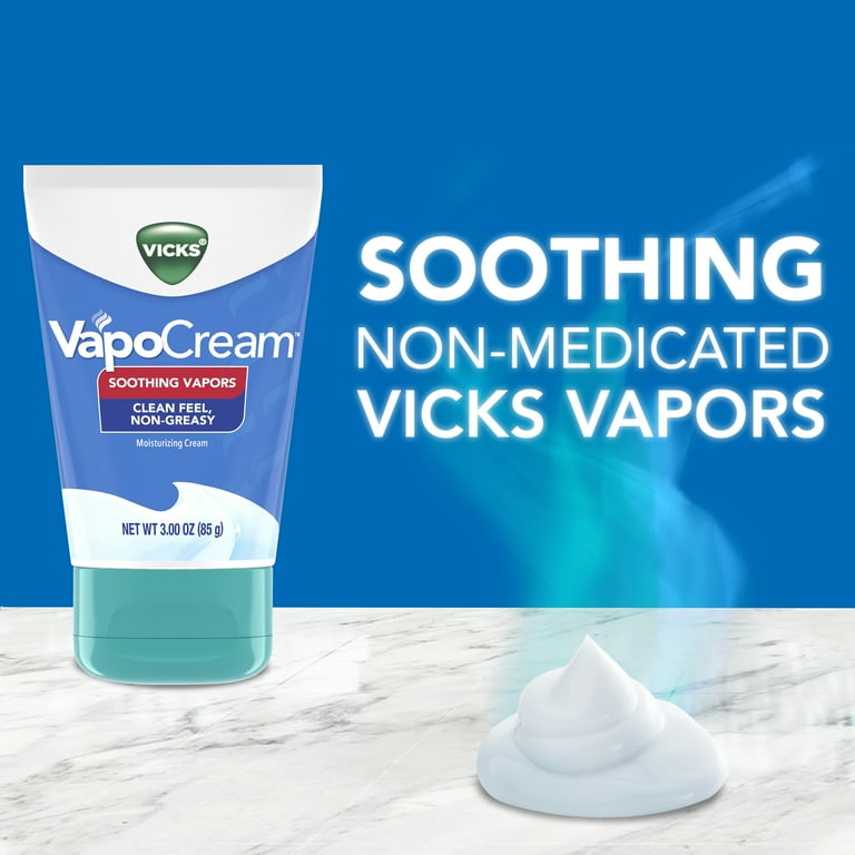 Vicks VapoCream, Non-Greasy Moisturizing Cream, Non-Medicated, 3.0