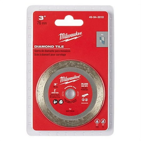 UPC: 0045242526239 | Milwaukee 49-94-3010 – 3  Diamond Tile Blade