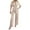 Khaki, variant on ERkkoi Womens Jumpsuit Dressy Summer Romper Elegant Casual Short Sleeve Plain Belt Wide Leg One Piece Outfits Womens Overalls Khaki L