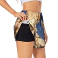 thumbnail image 3 of Lsque Cows Cattles Printed Women's Running Shorts with Liner Pockets,Elastic Quick Dry Workout Athletic Gym Yoga Shorts,Womens High Waist Shorts-Large, 3 of 9