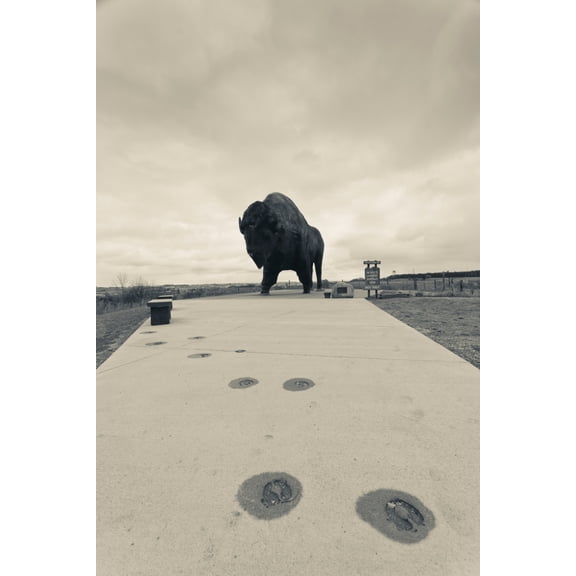 Worlds largest buffalo statue Jamestown Stutsman County North Dakota USA Canvas Art - Panoramic Images (18 x 24)