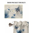 thumbnail image 6 of Navy Blue Floral 2 Panel Kitchen Curtains for Windows, Spring Flowers Rustic Butterfly Bathroom Privacy Curtain, Home Décor Window Treatment for Bedroom/Living Room 55"x45", 6 of 6