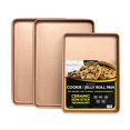thumbnail image 2 of casaWare 3pc Ultimate Commercial Weight Cookie Sheet Set, Two 15 x 10-Inch Pans, One 13 x 9-Inch-Inch Pan (Rose Gold Granite), 2 of 4