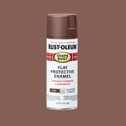 Brown, Rust-Oleum Stops Rust Flat Protective Enamel Spray Paint-214085, 12 oz