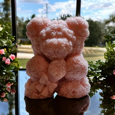 Valentine Candle | Rose Candle | Bear Candle | Rose Bouquet Candle | Candle Gift | Scented Candle | Candle | Unique Candle