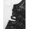 thumbnail image 5 of DPOIS Girls Sequined Turtle Mock Neck Leotard for Gymnastics Ballet Dance Costumes Black 4, 5 of 7