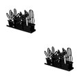 thumbnail image 3 of Yuarrent Servilletero de metal negro Amplia aplicación y fácil de limpiar Servilletero de resistente y duradero negro negro 2Conjunto, 3 of 6