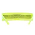 thumbnail image 3 of Futuristic Cyclops Shield Sunglasses Mirror Mono Lens Rectangle Neon Green UV400, 3 of 4