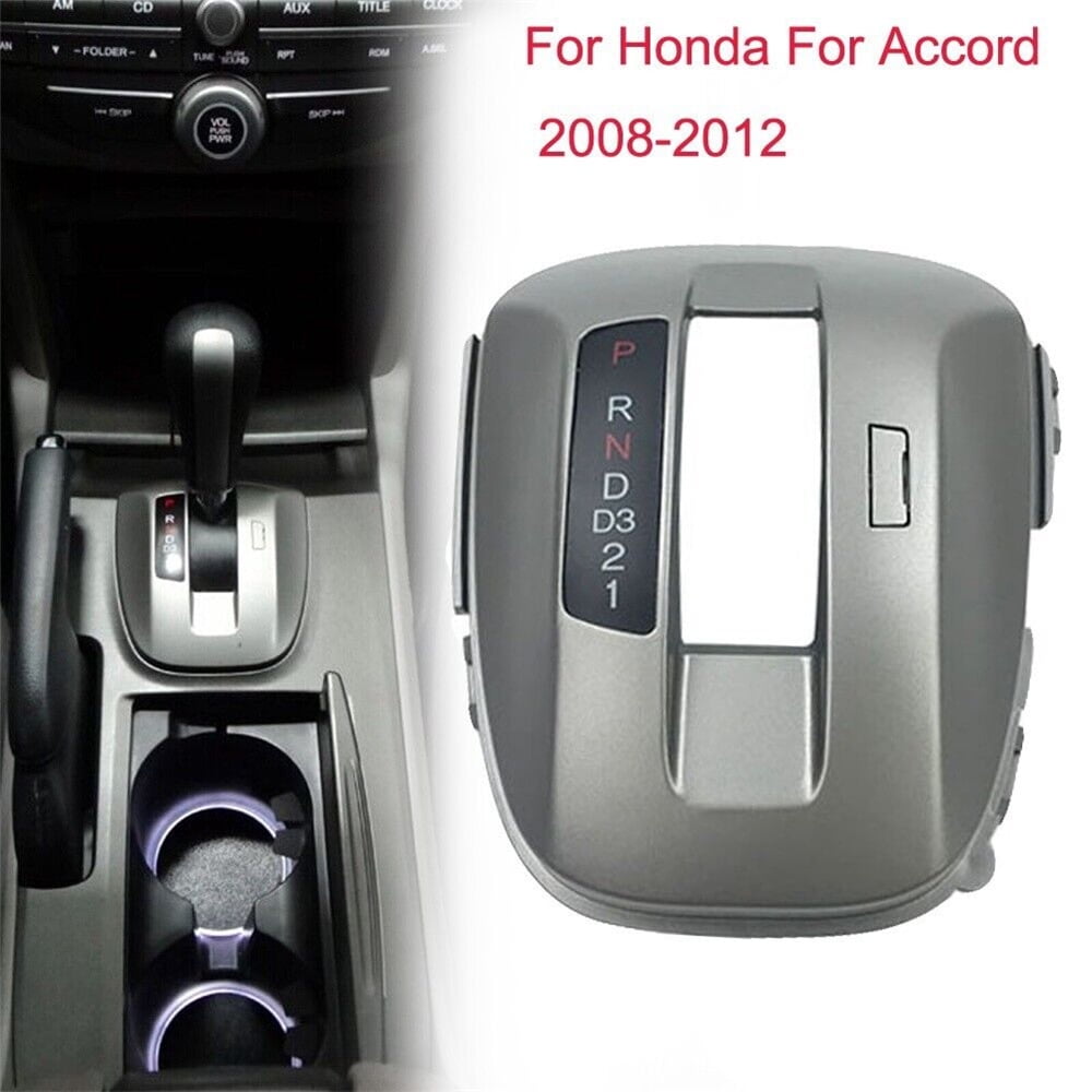 Furulu Center Console Gear Shift Cover Trim & Shifter Lever Lock For Honda Accord 08-12
