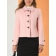 thumbnail image 5 of REFINED ATTIRE Abrigo corto de mujer con solapa, cierre de botón de un solo pecho, color rosa, talla XS, 5 of 8