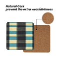 thumbnail image 4 of Multi-Shape Mdf Cork Coaster 4 Pieces Of Anti-Slip, Anti-Wear And Anti-Fouling 3.9in Easy To Clean And Stable Structure Paleturquoise Buffalo Plaid Check Tartan Scotland_2 Square, 4 of 7