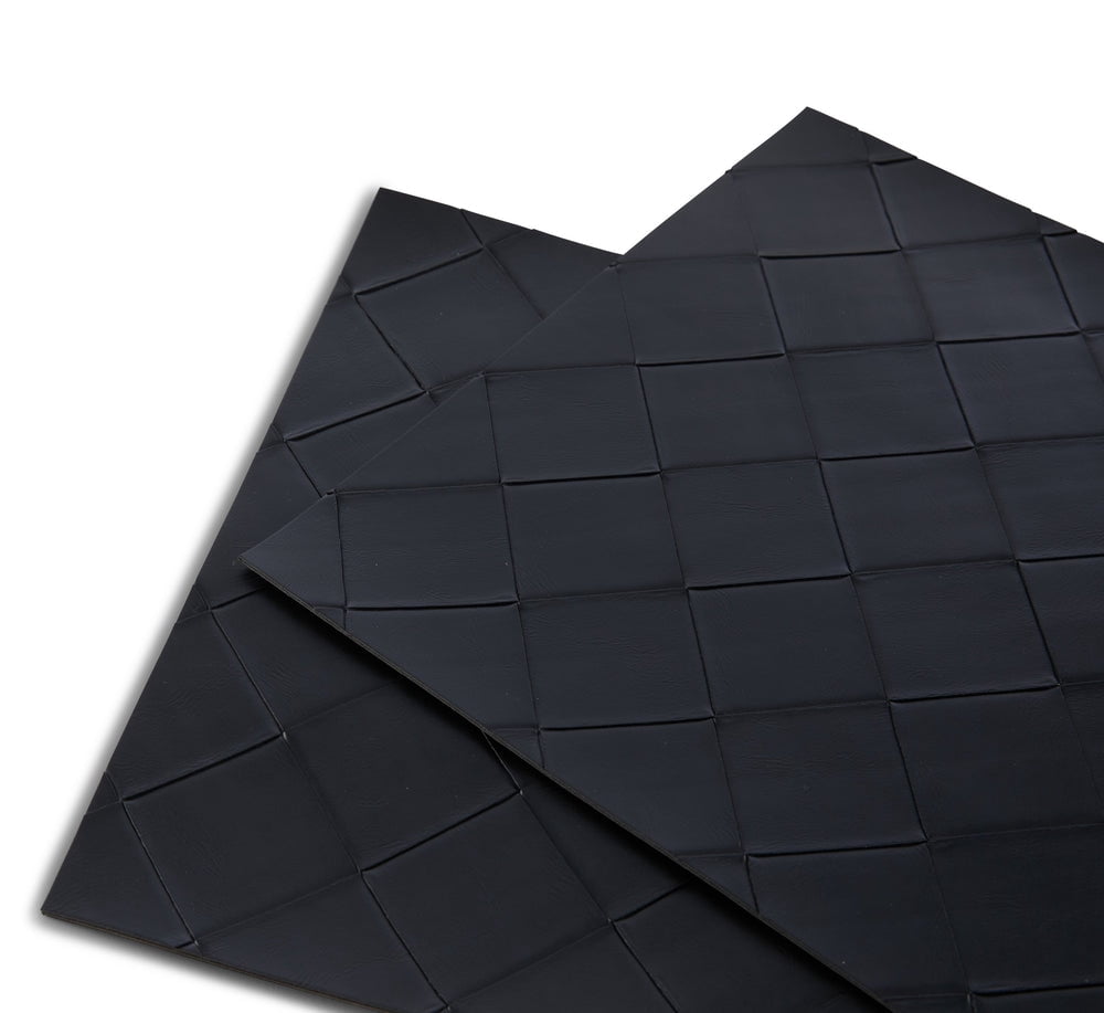 Ala Carte by Dainty Home Modena Geometric Textured Faux Leather Placemats – Set of 4, Reversible, Non-Slip, Washable, Heat & Tear Resistant – 12x18 in Dining Table Mats
