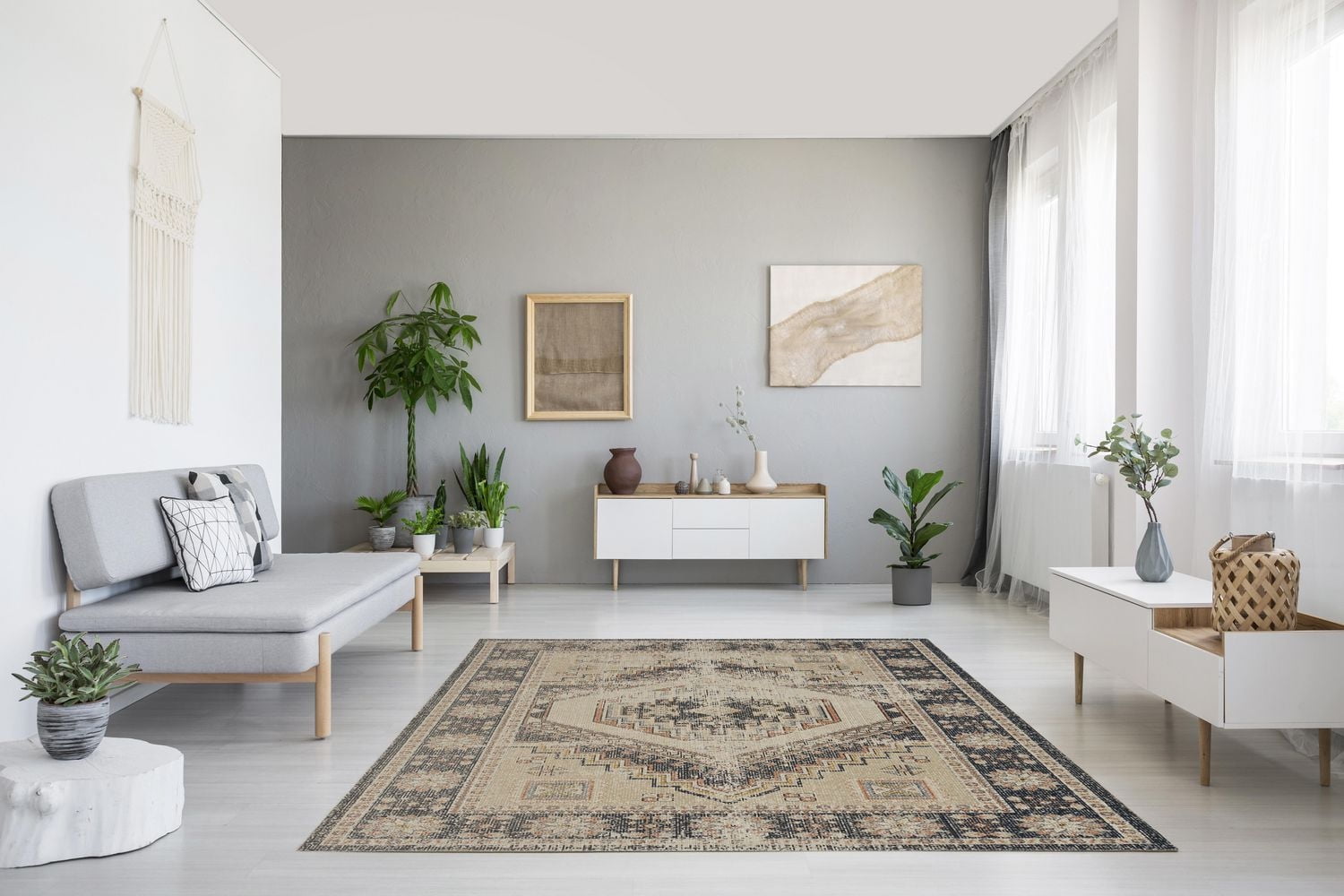 Great Zero Stiles Ivory & Navy 8' x 10' Area Rug