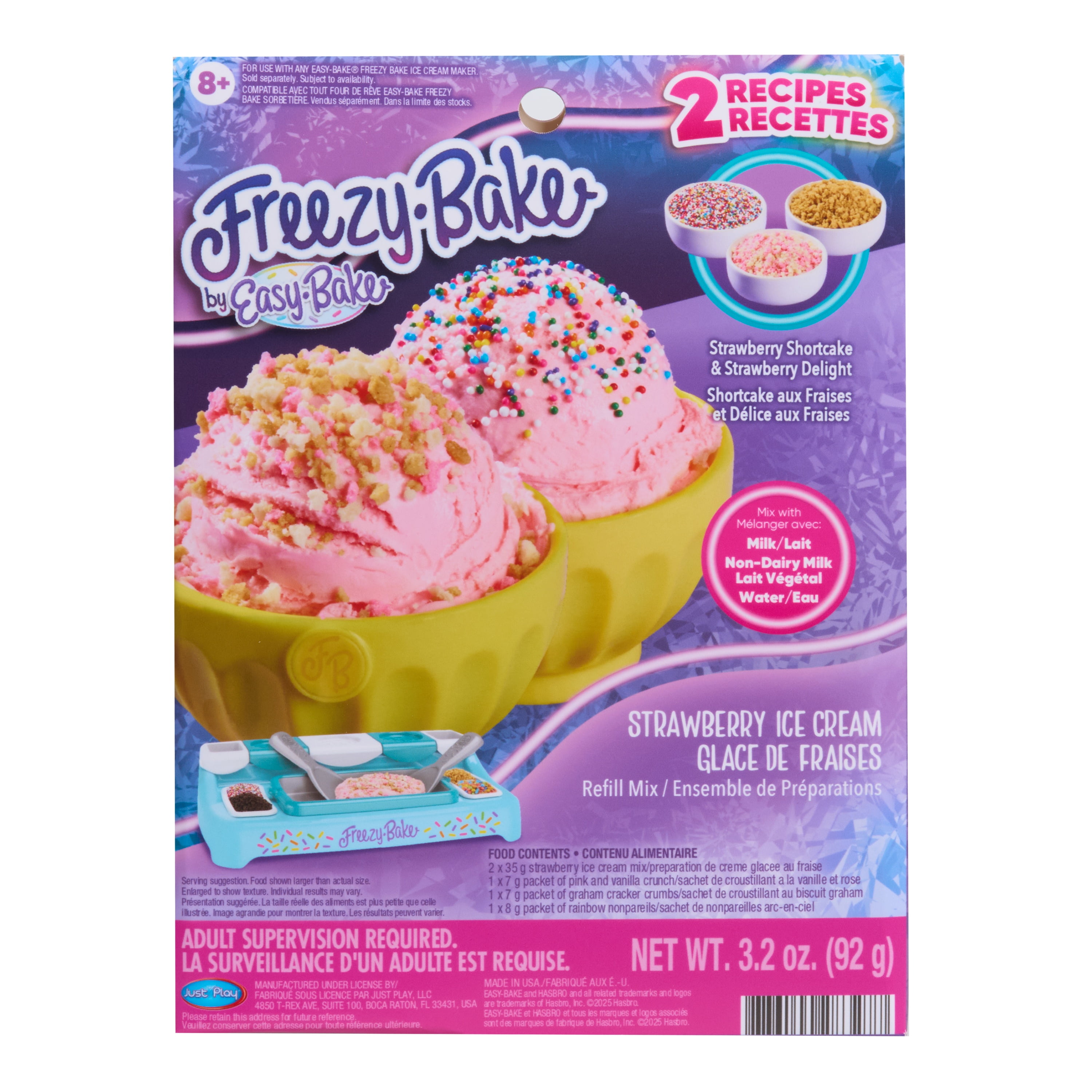 Freezy-Bake Strawberry Ice Cream Mix - Strawberry Shortcake and Strawberry Delight
