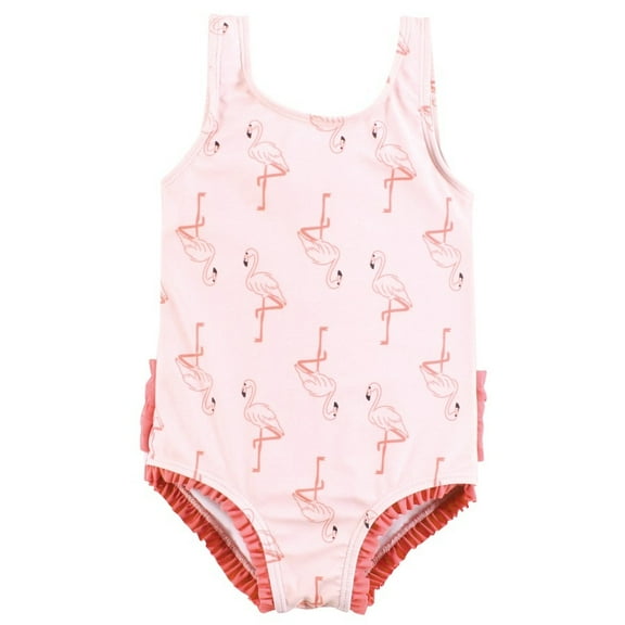 Hudson Baby Girls Toddler Swimsuit, Pink Flamingo, 2T