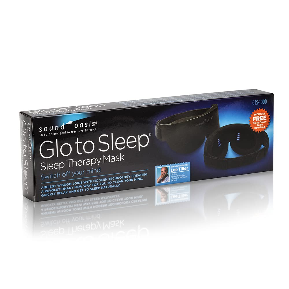 Sound Oasis - GTS-1000 Glo to Sleep Eye Mask, Night-time Adult Sleep Aid for Men and Women, Tranquil Deep REM Sleep, Relaxation Zen Therapy, Contoured Hypoallergenic Material