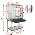 thumbnail image 3 of ZENSTYLE 53" Bird Cage with Stand Wrought Iron Frame Birdcage, 3 of 8