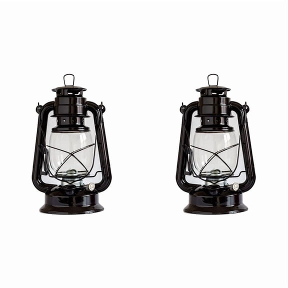 2X Outdoor Oil Lamp, Burning Lantern Lamps/Hanging Emergency Camp Disaster Prevention Lighting, Black