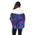 thumbnail image 4 of FORMRS Womens Scarf Winter Soft Long Big Warm Shawls Wrap Tassel Scarves, Purple Mushrooms Pattern, 4 of 9