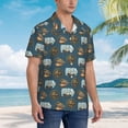 thumbnail image 2 of Lsque Miniature Ship In Bottle pattern Hawaiian Shirt for Men, Unisex Summer Beach Casual Short Sleeve Button Down Shirts-Large, 2 of 9