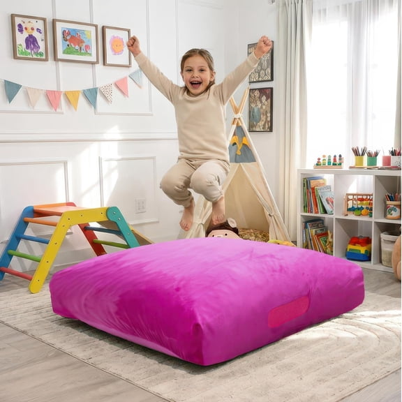 Foamma Crash Pad – (48’’ X 48’’) (4 Ft X 4 Ft) – Sensory Crash Pad with Foam Blocks for Autistic Kids, Soft Fabric & Washable Cover – Ideal for Kids and Adults to Jump, Play, or Relax