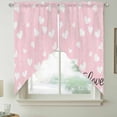 thumbnail image 2 of Valentines Day Swag Valances for Windows 2 Pack, Kitchen Window Curtains 36 Inch Length, Pink White Love Hearts Romantic Privacy Swag Curtains for Living Room/Bathroom with Rod Pocket 36"x36", 2 of 8