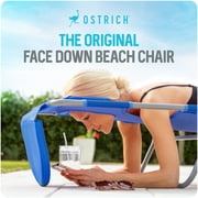 Ostrich The Original Chaise Beach Chair, Folding & Reclining Outdoor Lounger, Ocean Blue