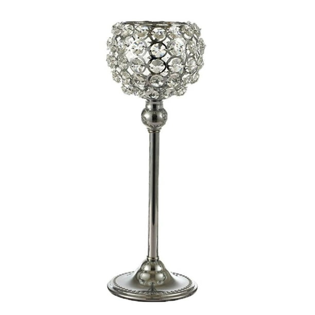 Crystal Bowl Candle Holder Tea Light Candlestick para Comedor Decorativos Decor Regalos para Celebración de Aniversario , Plata 30cm 15cm 20cm 25cm 30cm 35cm