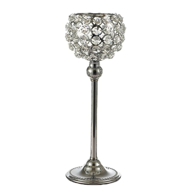 Crystal Bowl Candle Holder Tea Light Candlestick para Comedor Decorativos Decor Regalos para Celebración de Aniversario , Plata 30cm 15cm 20cm 25cm 30cm 35cm
