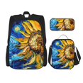 thumbnail image 1 of Fotbe vintage Starry Sunflower Set Escolar 3 en 1 para Niños - Mochila Duradera con Lonchera Aislante y Estuche para Lápices - Mochila Escolar para Niños y Niñas, 1 of 7
