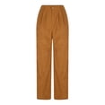 thumbnail image 7 of Women's Cotton Spandex Wide Leg Straight Jeans, High Waist Elastic Washed Denim, Soft Stretchy Comfort Fit, Casual Daily Wear Long Trousers for Women | UKHCCC,Brown L, 7 of 7