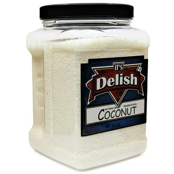 Gourmet Macaroon Ground Coconut by Its Delish - 24 Oz 1.5 LB Jumbo Container - Raw, Unsweetened, Natural & Gluten-Free Coconut Flour