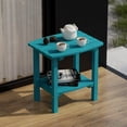 thumbnail image 3 of Wildridge Classic Side Table, Aruba Blue - Outdoor Weather Resistant Recycled Plastic Furniture for Patio, 3 of 4