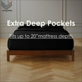 thumbnail image 3 of 21-INCH EXTRA DEEP POCKETS -Short Queen Egyptian 600-TC Cotton 6-PC Sheet Set with 1 Fitted Sheet, 1 Oversized Flat Sheet 4 Pillowcases - Black, 3 of 7
