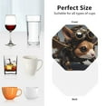 thumbnail image 6 of Sigee Steampunk Squirrel Pilot for Water-Resistant, Heat-Resistant, Non-Slip Leather Coasters Set, Ideal for Coffee Table, Office, Bar, Home Decor-Octagon, 6 of 6