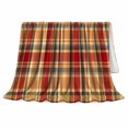 thumbnail image 2 of Classic Autumn Tartan Plaid, Festive autumn celebration Scene, Warm Flannel Blanket for Ranch House and Living Room with Detailed Artwork, Art Lovers autumn celebration Gift, Festive Home Decor, 2 of 9