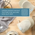 thumbnail image 2 of TOWN & COUNTRY BASICS Basketweave Soft Silicone Mini Oven Mitt 2-Pack Set, Heat Resistant  Flexible Silicone, Non-Slip Grip Beige - 5.5X8, 2 of 5