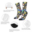 thumbnail image 4 of Balery Colored Glass Calcetas Largas con Estampado para Hombre y Mujer – Suaves y Transpirables, Talla Única (US 5-11), 4 of 6
