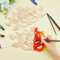 thumbnail image 4 of DIY 2Pcs European Style Furniture Appliques Wood Decorative Carved Onlays Wooden Center Flower Long Appliques Unpainted Corner Carving Decals for DIY Cabinet Mirror 170x296x7mm DIY, 4 of 8