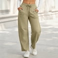 thumbnail image 4 of DYTTDG Women's Straight Leg Sweatpants, Drawstring Elastic High Waist Loose Casual Jogger Pants with Side Pockets for Daily Loungewear, 4 of 8