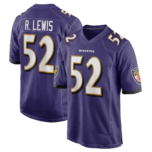 New Cardigan Baseball Jersey Ravens Baseball #52 R.Lewis Summer Sportswear Purple-M