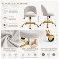 thumbnail image 5 of Ktaxon Office Desk Chair Adjustable Flannel Computer Task Chair Small Rolling Vanity Stool with Wheels for Study Make-up Dressing Gray, 5 of 11