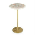 thumbnail image 1 of Steve Silver Rosie Round Agate Top and Brass Metal Base Chairside Table, 1 of 6