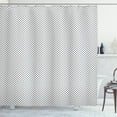 thumbnail image 1 of Ambesonne Lattice Shower Curtain, Interlacing Lines Realistic, 69"Wx84"L, Grey and White, 1 of 3