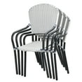 thumbnail image 4 of Patiojoy Outdoor 4 PCS Iron Dining Chairs Patio Stackable Arm Chair for Balcony Backyard Poolside, 4 of 7