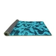 thumbnail image 2 of Ahgly Company Indoor Round Abstract Turquoise Blue Modern Area Rugs, 7' Round, 2 of 4