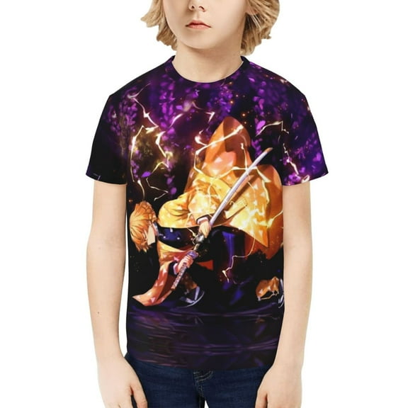 Demon Slayer Kimetsu No Yaiba Kids T-Shirt 3d Printed Graphic T-Shirts Boys And Girls Short Sleeve Shirts For Youth Kids X-Small