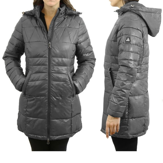 Womens Puffer Jacket with Detachable Hood