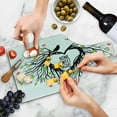 thumbnail image 4 of Tree of Life Cutting Board, Heart Shaped Bird Nest Home Words Hope Family Partners in Nature, Decorative Tempered Glass Cutting and Serving Board, Wine Bottle Shape, Black Green Pink, by Ambesonne, 4 of 5