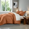 thumbnail image 6 of Regency Heights Queen Size Comforter Set, 7-Piece Reversible Bed in a Bag with Sheets, Burnt Orange, 6 of 10